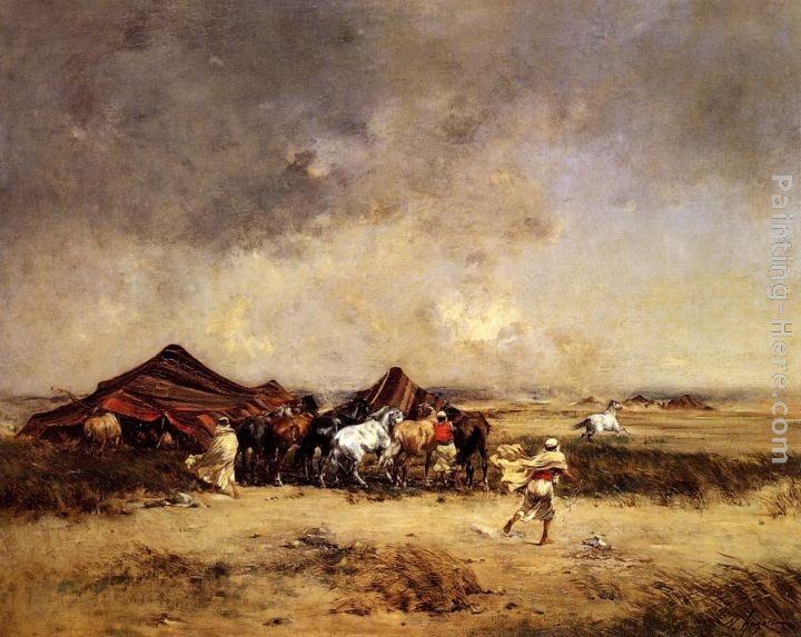Victor Pierre Huguet Arab Encampment